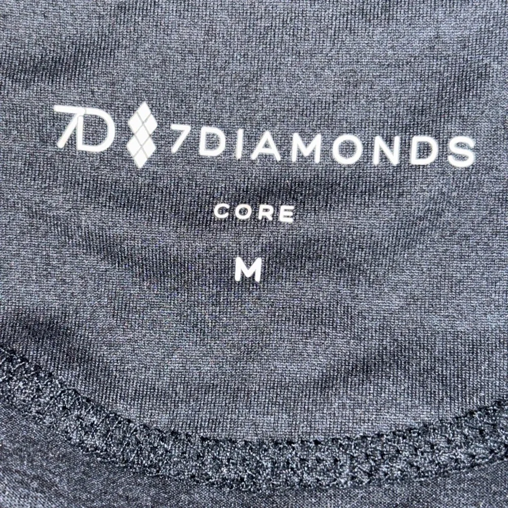 7 Diamonds Core Mens Black Heather Quarter Zip Pullover Active Top Size M